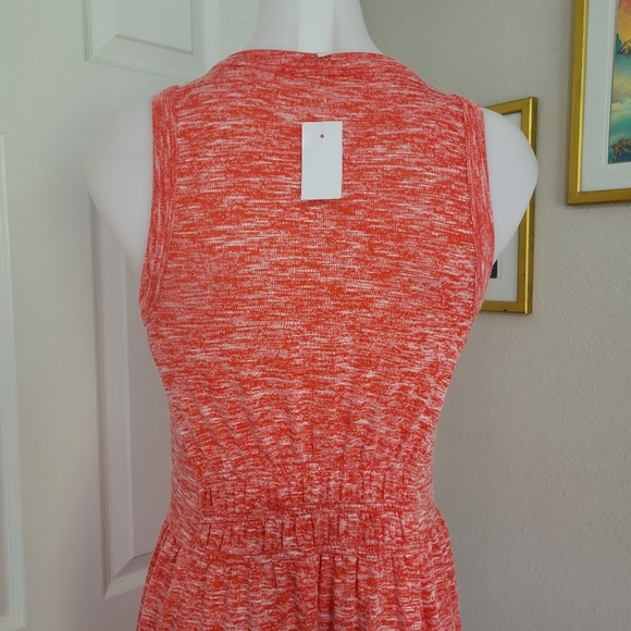 Lou & Grey Coral Orange Spacedyed Tiered Maxi Dress NWT Sleeveless Stretch - Picture 9 of 16